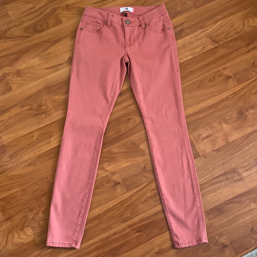 CAbi Women's Skinny Jeans in Coral / Pink Dust - Picture 2 of 11